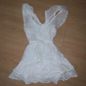 Boutique White Ruffled Mini Dress